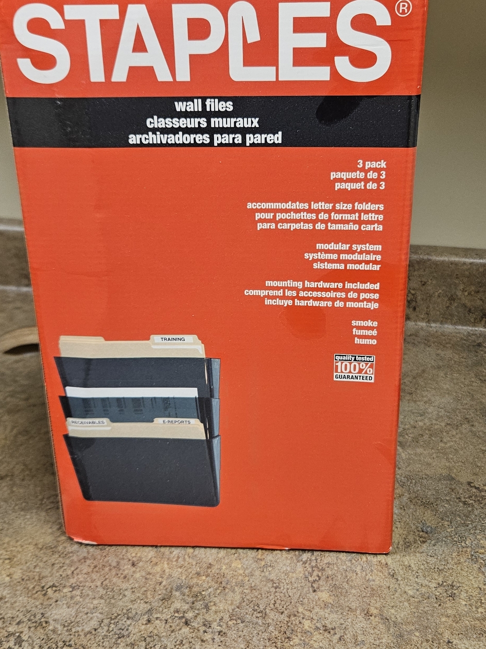 STAPLES Smoke Wall File Organizer - 3 Pack